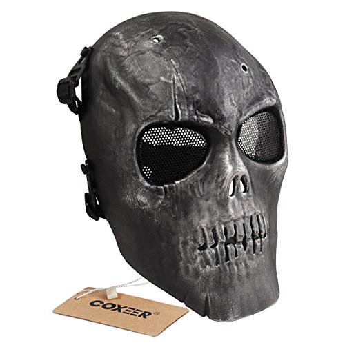 Coofit Ghost Skull Airsoft Paintball Maske militärische Vollschutz Halloween-Kostüm (Style 6) - 3