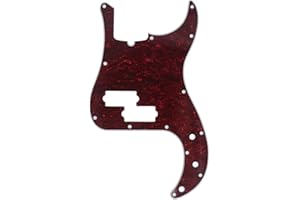 Musiclily Pro 13 Agujeros Estilo Moderno P Bass Pickguard Golpeador para Bajo Precision Bass de Fabricación Americana de 4 Cuerdas,4 capas Red Tortoise