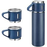 TİTİ 6002 Kupa Bardaklı Paslanmaz &Ccedil;elik Termos Seti 500 ml - Mavi
