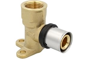 STABILO SANITAER Pipetec Pressfitting Wandwinkel 20x2 1/2 Zoll IG 52mm Wandscheibe TH Kontur Verbundrohr, DVGW, TH-Profil