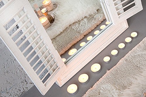 Romantischer Spiegel VIEW weiß 120 cm mit Fensterläden im Shabby Look Wandspiegel Standspiegel Landhaus-Stil - 6