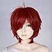 Heat Resistant Red Layered 30cm Long Women Men Anime Cosplay Wig+ Cap