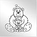 10cm 'Dad & Baby Teddy' Decorative Acrylic Mirror Tile (MT00001585)