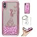 Produktbild Hülle iPhone X Hülle Transparent Hardcase,3D Galvanotechnik TPU Kreative Liquid Bling Hülle Case Für Apple iPhone X ,Dynamisch Kristall Handytasche + Schlüsselanhänger (R) (10)