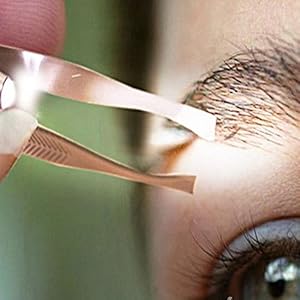 Anself Body Eyebrow Tweezer LED Light Stainless Steel Hair Removal - Image 4