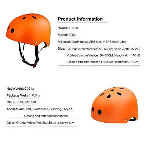 Kinder Schutzhelm Fahrradhelm Kinderhelm Skatehelm für Mädchen Jungen Teenager Erwachsene mit Drehradverstellsystem – XS S M L Verschiedene Größen - 8