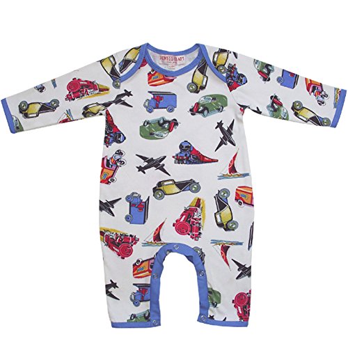 Powell Craft 100% Cotton Vintage Transport Design Baby Boys Jumpsuit / Romper Size 0-6 Months