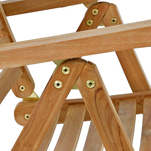 DIVERO Stuhl Teak Holz klappbar massiv Gartenstuhl Teakstuhl Holzstuhl behandelt - 4