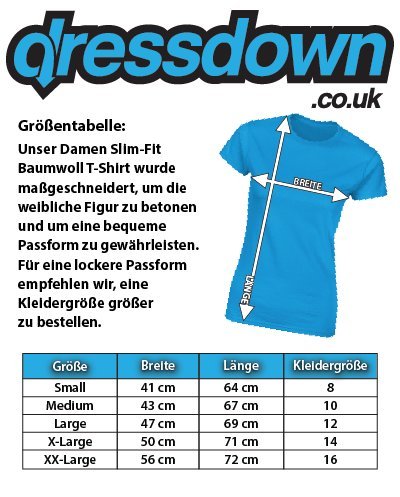 Dressdown-Superheld-Bam-Damen-T-Shirt-Royalblau-S