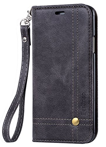Funda Galaxy Note 8  Ferlinso Carcasa Cuero Retro Elegante con  Protector de Pantalla  ID Tarjeta de Cr  dito Tragamonedas Soporte de Flip Cover Estuche de cierre magn  tico para Samsung Galaxy Note 8  Gris 