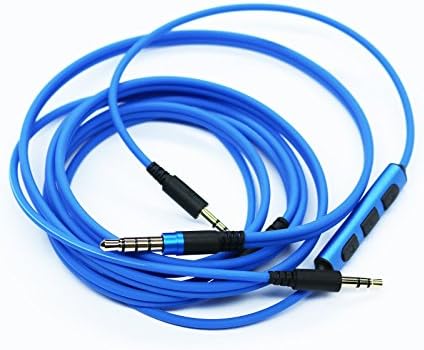 KetDirectOFC Tangle-Free replacement Cable Remote volume & Microphone For Sol Republic Master Tracks HD V8 V10 V12 X3 Headphone to apple iphone Samsung & some Android phone Blue