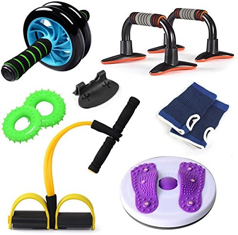 JFL Two-wheel power roller push-ups wheel pull rope Twister fitness equipment Home Family Pack 6 piece set