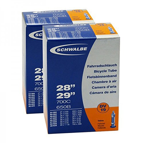 2x Schwalbe Fahrrad Schlauch 27.5-29 Zoll DV19 28x1.5-2.35 40-62/584-622 NR.19 DV
