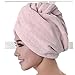 Koly Women's Microfiber Bath Towel Hair Dry Hat Cap Quick Drying Shower Caps (Pink)