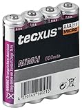 Ohne Memoryeffekt Tecxus NiMh Akku Micro (1,2V, 600mAh) 4 Stück