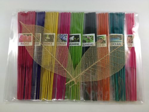 Thai Incense Sticks with 9 Aroma Smell - Moke Rosemary Jasmine Sandal Lotus Ocean Rose Lavender Peeb