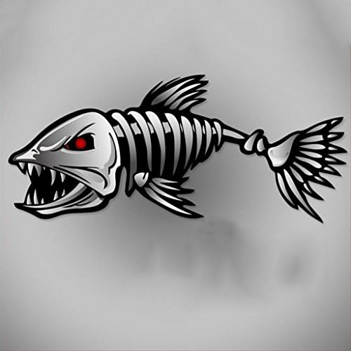 SHENCHI Horror Skeleton Shark Fishing Dune Shredding Scratch Reflective Car Sticky Chef Club Personal Body Stickers Size: 25 * 13cm