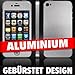 Produktbild Apple iPhone 4s Skin " GEBUERSTETES ALUMINIUM HELL " Sticker Handy Folie Aufkleber + Wallpaper, Schutzfolie fuer Cover