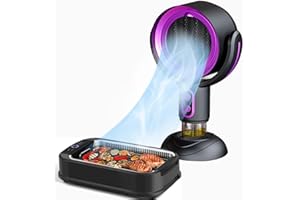 LORESJOY Mini Campana Extractora Portátil, Potente Campana Extractora De Escritorio y Purificador De Aire De Iones Negativos Para Dormitorio, Camping, Barbacoa Interior