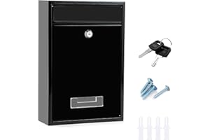 HUAOAO Post box, Letter Box for Outside, Waterproof Wall Mounted Letterbox for Mails Stylish Secure Mailbox Wall Mounted for Home and Office