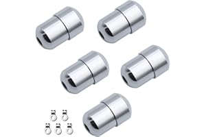 KingYH 5 Pack Cord Connector Chrome Acorn Cord Pull Metal with Connector Clip Bathroom Light Pull Cord Joiner for Ceiling Light Switches Shower Blinds Fan Pull Cord -Chrome