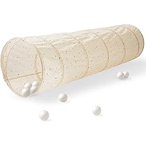 3 Sprouts - Juego De Tienda De Campaña Y Túnel Infantil - Casita Y Túnel De Gateo Plegable - Diseño Terrazo Beige - Ideal Para Interior Y Exterior