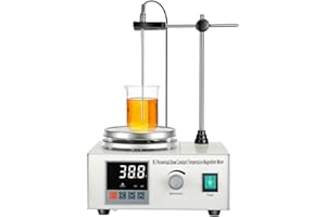 KKTECT Agitatore Magnetico 200W 1000ML con Display Digitale della Temperatura e Regolazione della velocità Miscelatore Magnetico con Piastra riscaldante e Barra agitatrice Magnetica