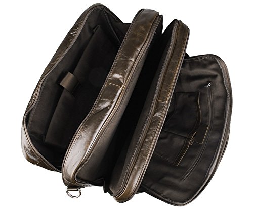 YAAGLE Europ  isch echtes Leder Business Taschen Herren gro   17 zoll Laptoptasche Schultertasche Reisetasche-coffee