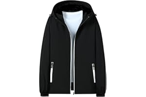 Harpily Homme Imperméable Coupe-vent avec Capuche Stormbreak Jackets Waterproof Shell Pluie Bouclier Blouson Adulte Veste Homme Coupe-Vent pour activité en plein air, pour homme