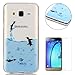 Produktbild CaseHome Case for Samsung Galaxy J3 2016/2015 Hülle Weiche (with Displayschutzfolie) Flexibel Klar Gel Silikon Stoßfest Durchsichtig mit schönem farbenfrohem Muster-Fliegen-Pinguin