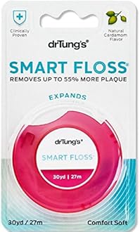 Dr. Tung'S Smart Floss, 30 Yds, Natural Cardamom Flavor 1 Ea Colors May Vary Pack Of 11