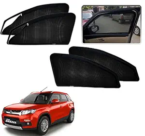 Kozdiko Zipper Magnetic Sunshade Mesh Material for Maruti Vitara Brezza (Set of 4 Pcs)