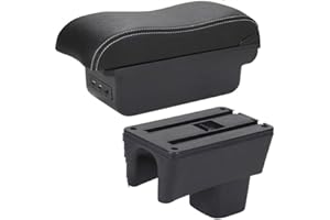 VIYOLI Scatola braccioli per auto Per Suzuki Per Swift 2005-2023 Auto Bracciolo Superficie Curva Scatola Di Immagazzinaggio Auto Facile Da Installare Auto Ccessori Box bracciolo ( Color : B3 Black white 3USB