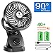 Produktbild [2019 Neueste] USB Ventilator Leise Mini - 90°Automatische Rotation,Tragbarer Tischventilator Wiederaufladbarer USB-Akku Batteriebetrieben für Auto,Kinderwagen,Büro und Outdoor (maximal 40 Stunden)