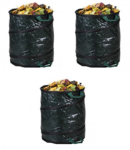 3x VAVIDA Pop Up Gartensack Laubsack Rasensack Gartenabfallsack Abfallsack 160L