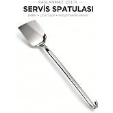 Beylini End&uuml;striyel D&uuml;z Servis Spatulası Delikli Paslanmaz &Ccedil;elik Uzun Saplı Asılabilir Izgara Tava Lokanta Profesyonel Mutfak