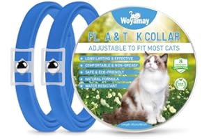 WOYAMAY 2 Collier Anti Puces Chat Durable Imperméable - Antipuce Chaton pour Offrir Protection Efficace Et Confortable, Bleu Clair