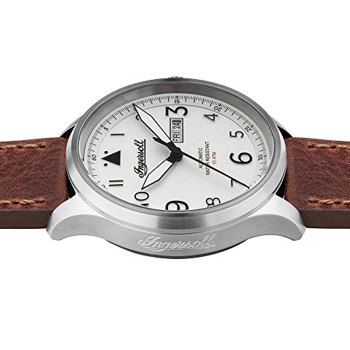 Ingersoll Men's The Bateman Quartz Watch with White Dial and Brown Leather Strap I01801