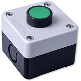Rankomu Green Push Button Switch IP54 1NO - ABS Momentary Push Button for Door Opener, Remote Control Contactor AC