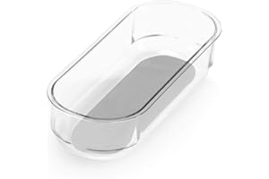 madesmart Clear Soft Grip 8x3 Bin Organizer, 7.88" x 3.31", Lt. Grey