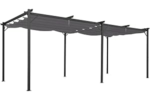 IDMarket - Pérgola techo retráctil 4 pies 3 x 6 m cenador gris antracita