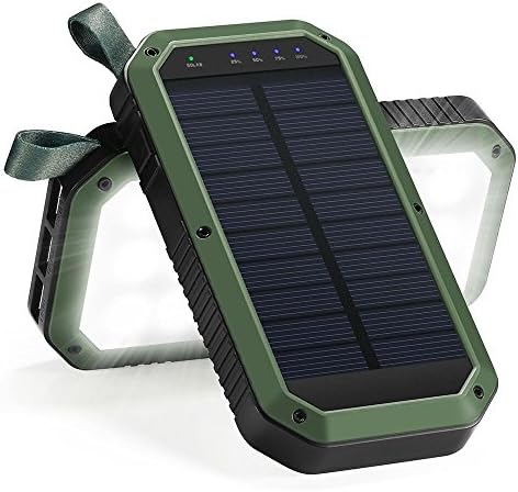 Solar Charger Power Bank, Hongro 8000mAh 3-Port USB Solar Panel Charger With 21LED Portable Solar Battery Bank, External Battery Pack,Solar Panel Backpack for iphone iPad Samsung Android mobile phone for Emergency Outdoor Camping Hiking (21LED--Green)