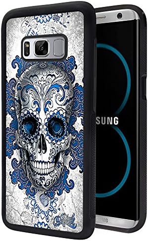 Sangkoo Samsung Galaxy S8 Plus Case, Skull flower, Slim Shockproof Soft Silicone TPU Non Slip + PC Back Protective Black Case for Galaxy S8 Plus