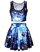 Produktbild Szjsl Frauen Galaxy Universe Printing Kleid Mädchen Vintage Digital gefaltet Flared Tank Top und Röcke Set, High Waisted Röcke