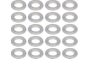 Othmro Nylonowe płaskie podkładki M6 11 mm OD 6 mm ID 0,8 mm grubość uszczelki do węża wodnego z kranem, przezroczyste, opakowanie 100 sztuk