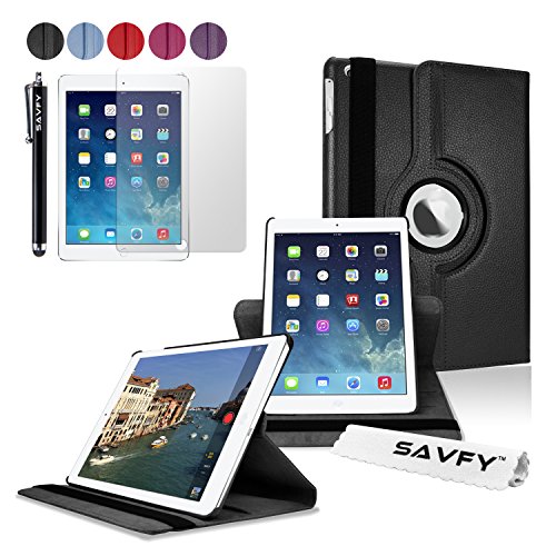SAVFY iPad Air 2 Hülle Case Schutzhülle 360 Grad Rotation Flip Cover inkl. Displayschutzfolie, Eingabestift für iPad Air 2 iPad 6