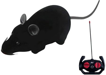 Rc Cat Toy - 16-26ft rörlig musdesign, elektronisk batteridriven, pipig plyschgnagare, härmar äkta b - Amazon Deal & Rabatt