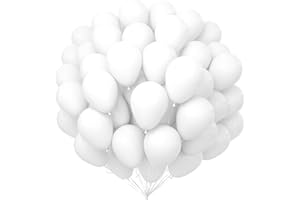 Unisun Globos Blanco 100 Piezas, 12 Pulgadas Látex Blanco Mate Globos Paquete para Blancos Temáticos Kit Arco Globos Cumpleaños Bodas Baby Shower Carnaval Eventos Fiestas Decoraciones