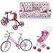 Produktbild Fully 4tlg./Set Spielzeug für Barbie Puppen 1x Couch Sofa Sessel Kissen + 1X Kinderwagen + 1x Fahrrad + 1x Kinder Fahrrad