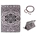 Produktbild GOCDLJ Schutzhülle für Samsung Galaxy Tab S 10.5 T800 T805 PU Leder Flip Cover Tasche Ledertasche Hülle Case Etui Wallet Magnetverschluss Pouch Shell Design Schwarz Datura Blumen